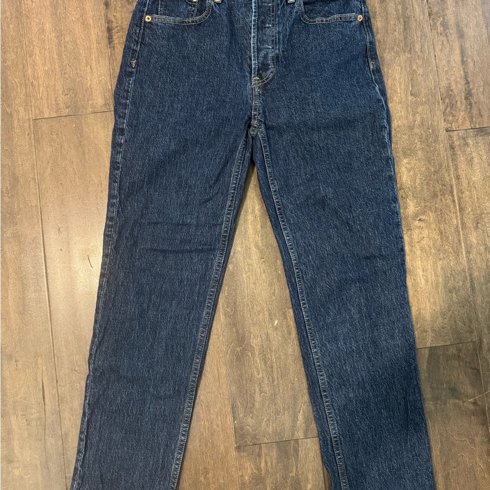 Gap Cheeky Straight High Rise Classic Blue Denim Jeans